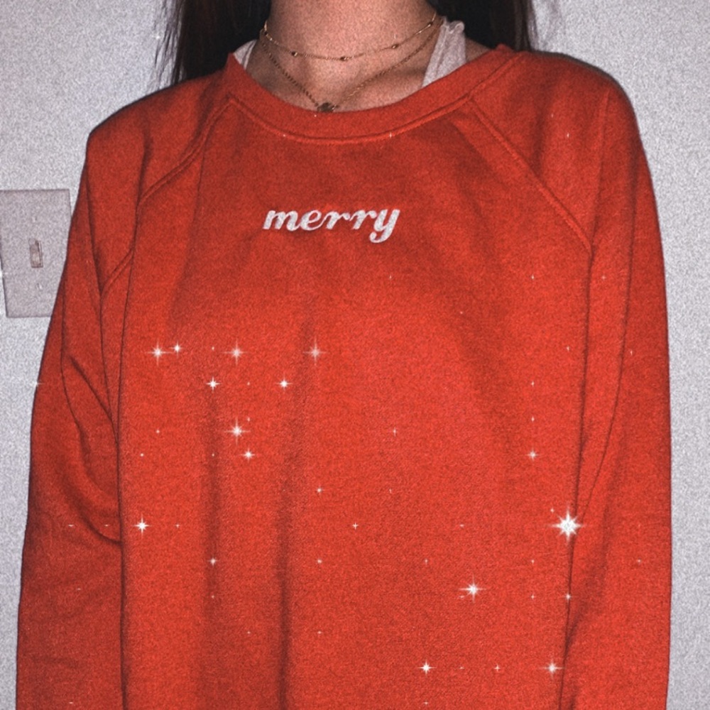 “Merry” christmas crewneck oversized sweatshirt